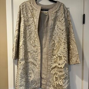 Neiman Marcus Beige Linen Blend Jacket Size L